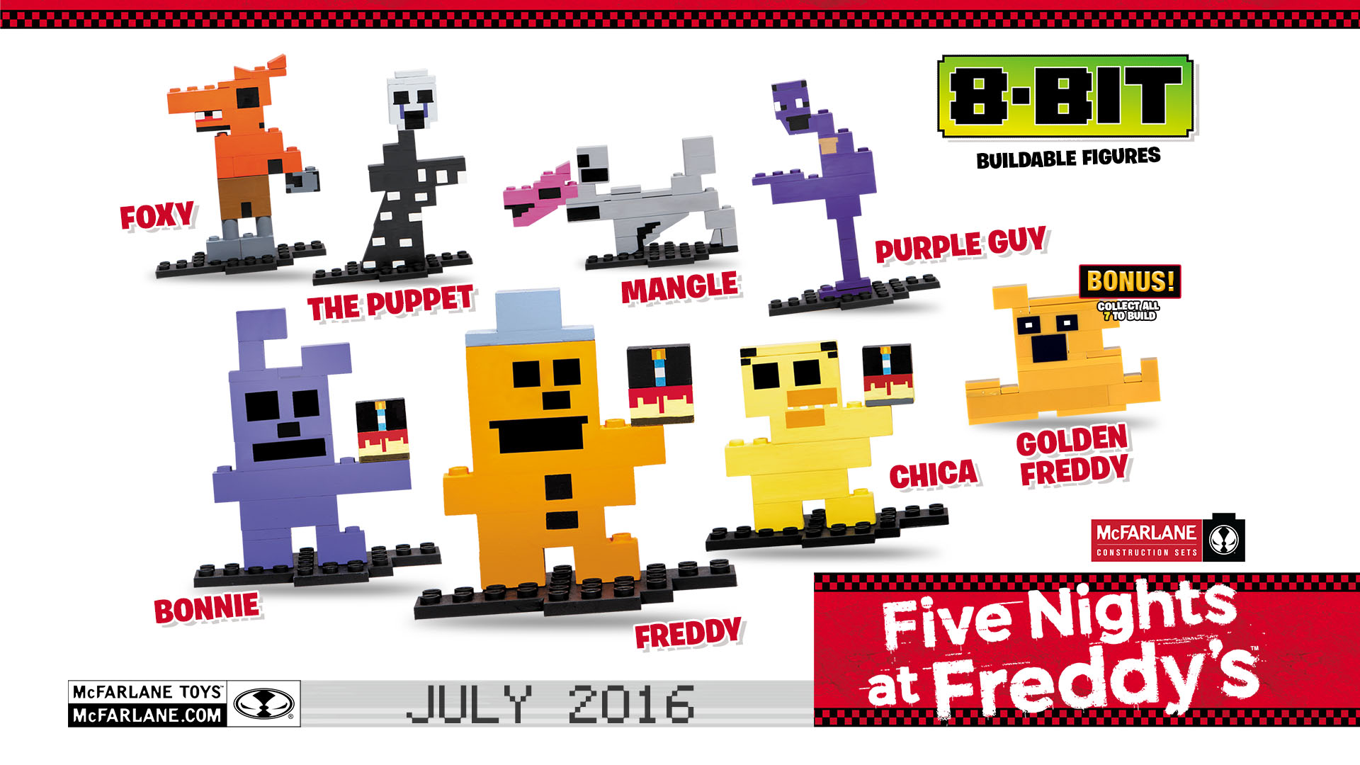 8-Piece Five Nights at Freddy's Lego-Compatible Block Mini Figure