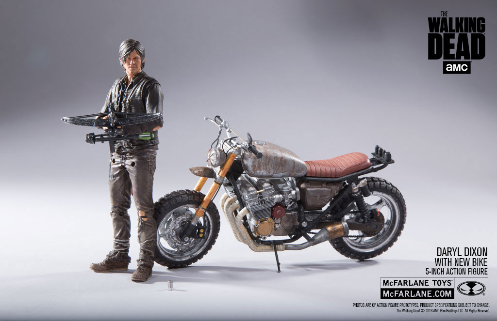 DARYL DIXON WITH CHOPPER MOTORCYCLE 5" INCH THE WALKING DEAD McFARLANE TOYS 