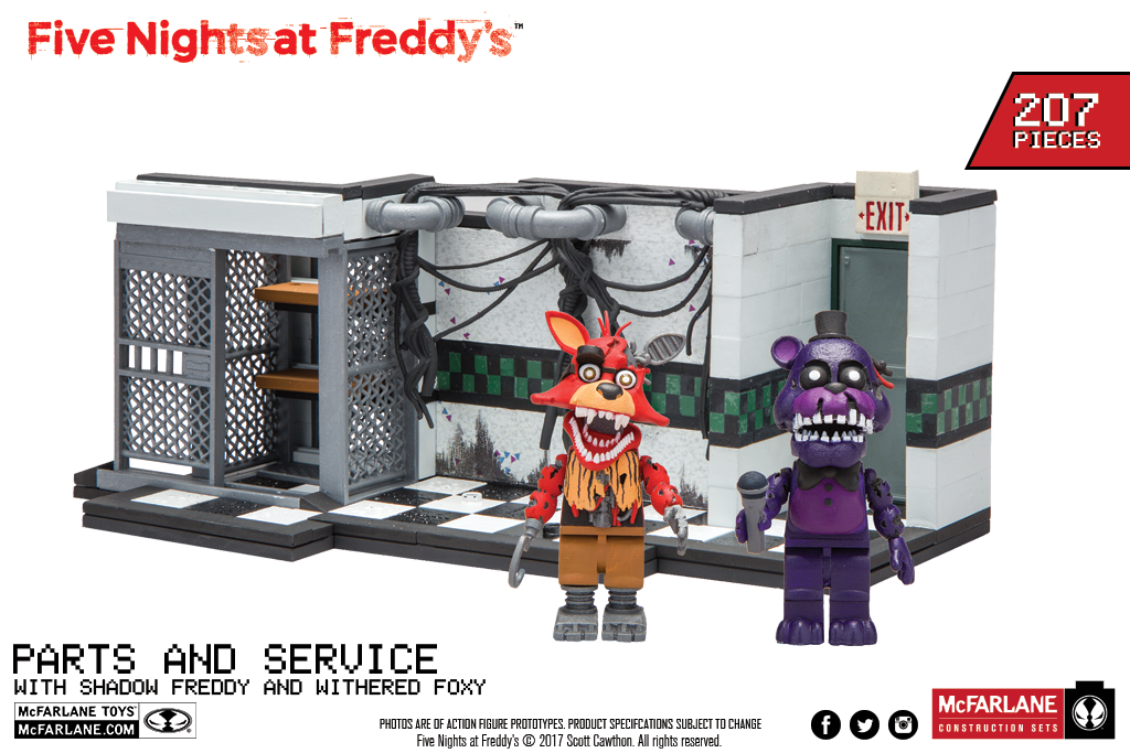 FNAF McFarlane” Freddy Fazbear Parts & Service Mini Construction Set 39  Pieces
