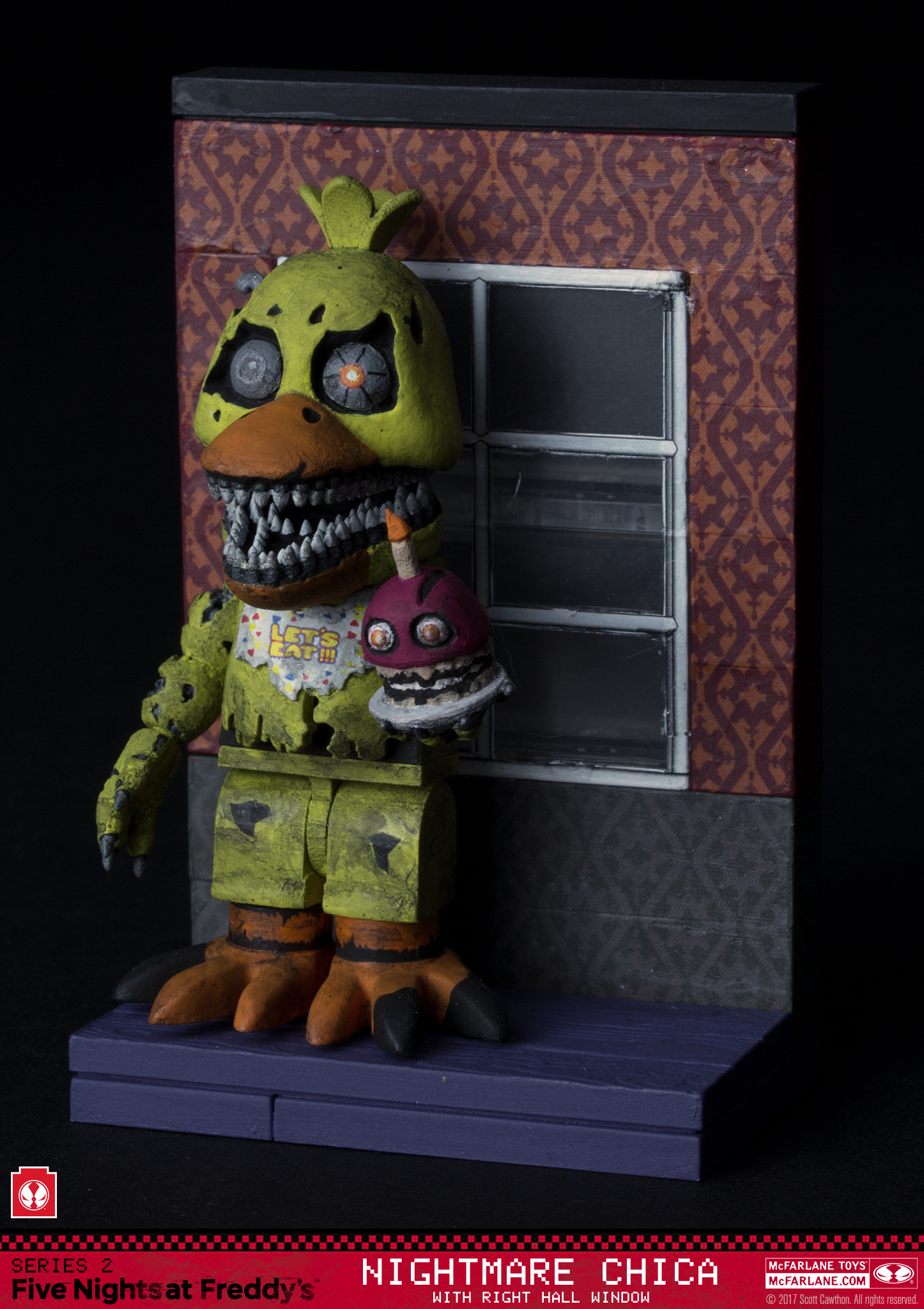 McFarlane NIGHTMARE CHICA w/ Right Hall Window Five Nights at Freddy 33 pcs NEW 