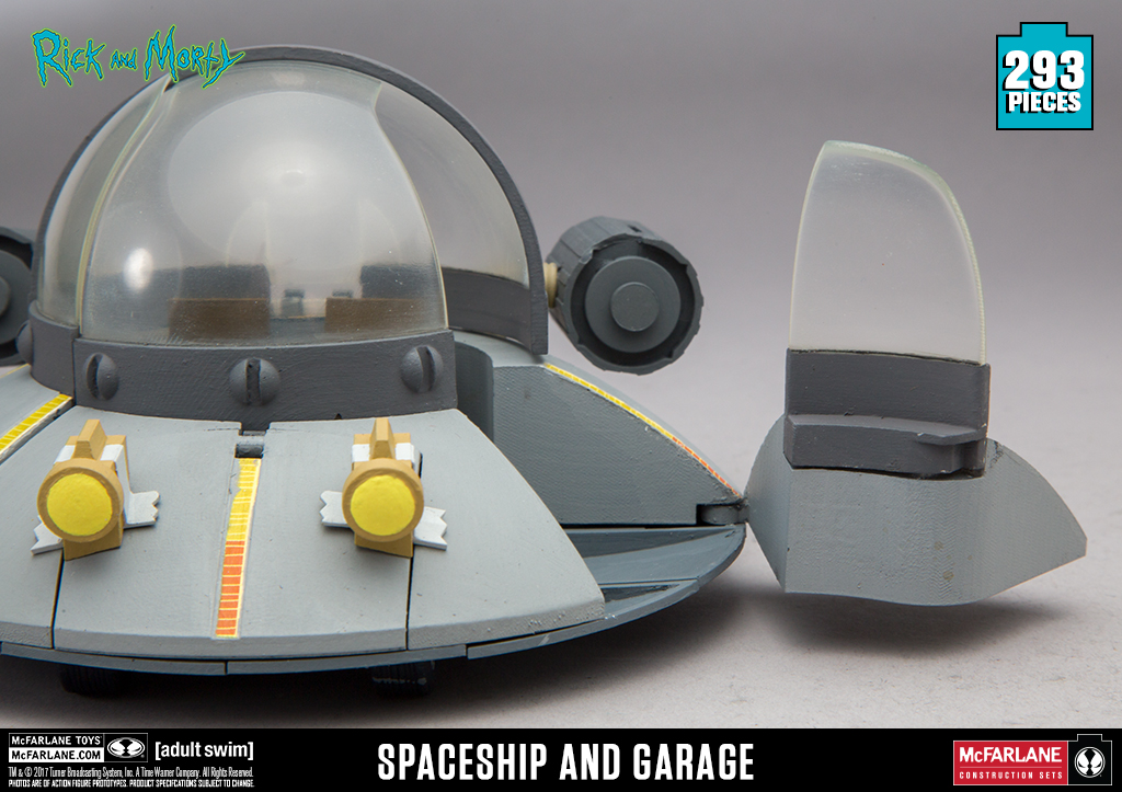 McFarlane Toys Rick & Morty Spaceship & Garage Large Construction Toy Set Interl 