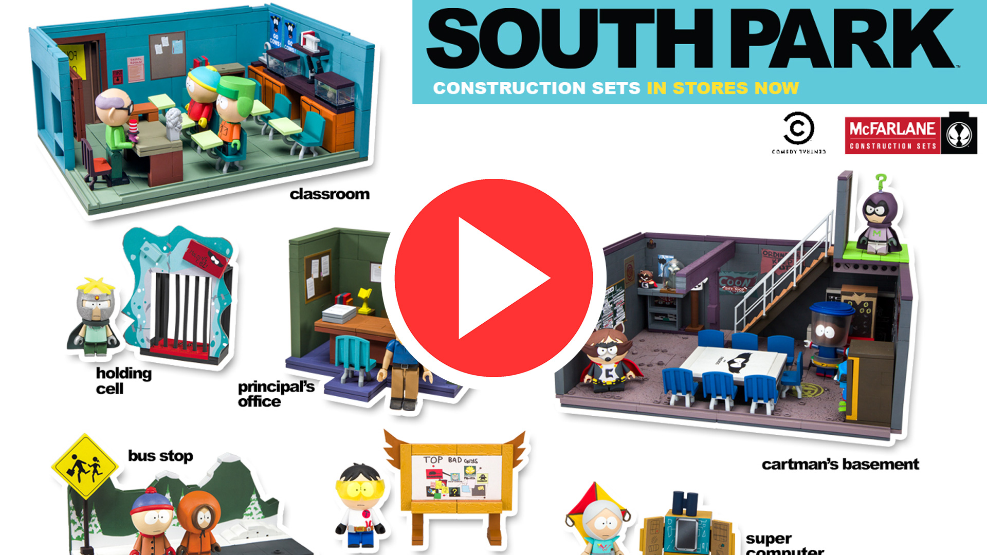 South Park Mr Garrison Kyle and Cartman with the Classroom Set New in stock 