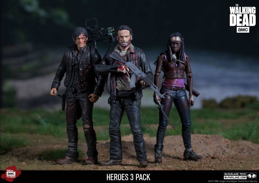 Rick Daryl Michonne Heroes 3-Pack The Walking Dead AMC TV Action Figur McFarlane 