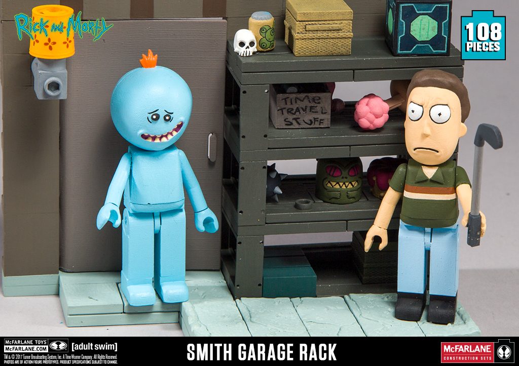 Rick and Morty Smith Family Garage Rack 108 PC Set McFarlane Toys 2 Figures for sale online 