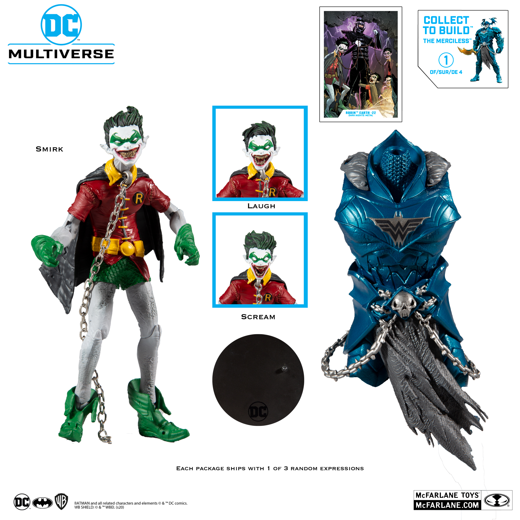 McFarlane Toys DC Multiverse Robin Earth-22 Dark Nights Metal Merciless BAF Set 