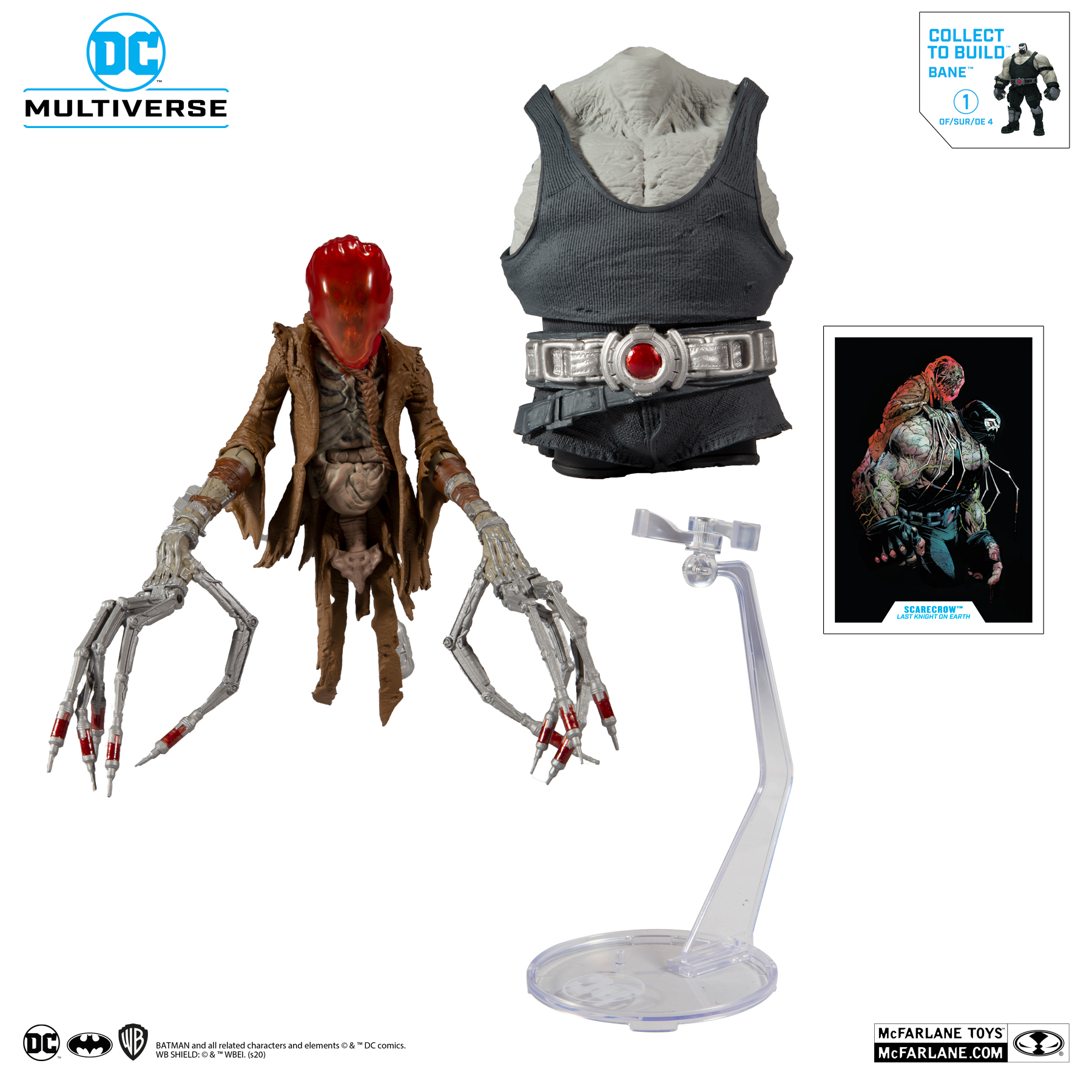 Details about   McFarlane DC Multiverse BANE BAF Complete Last Knight On Earth with Scarecrow 