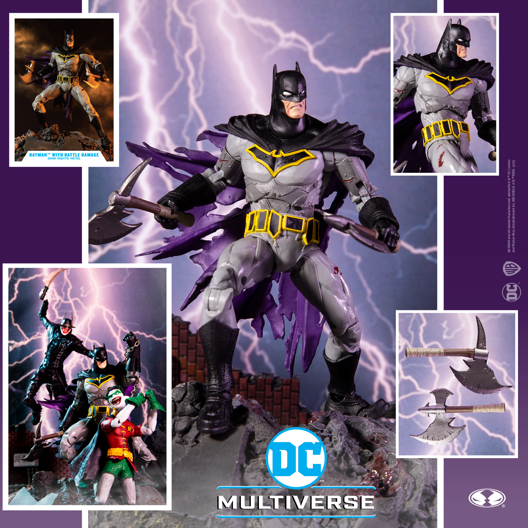 McFarlane DC Multiversum dunkle Nächte Metall-Batman mit Battle Damage lagernd