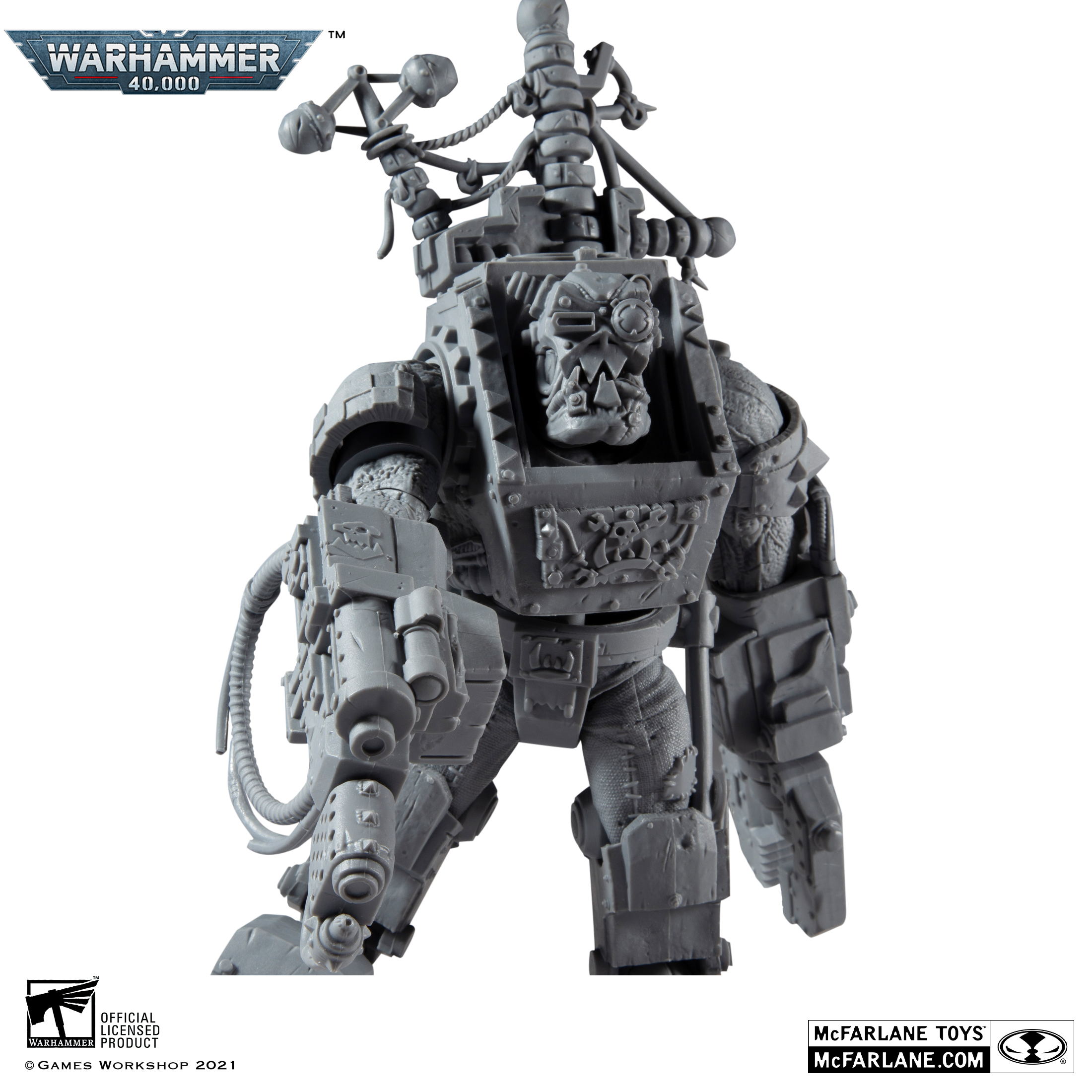 McFarlane Toys Warhammer 40000 Big Mek Ork unlackiert 11189 NAGELNEU & OVP