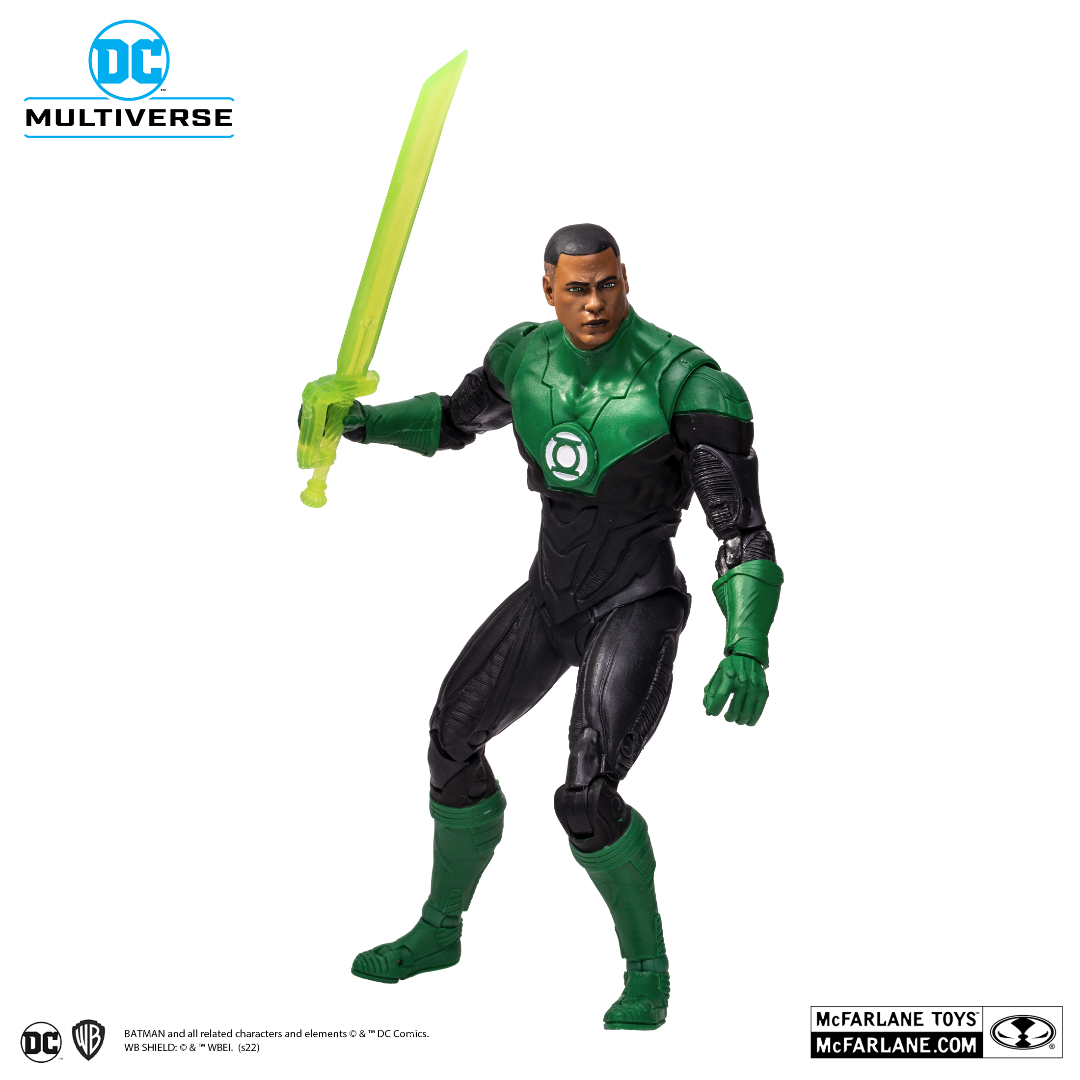 DC Multiverse 7" Figure Animated Series Green Lantern John Stewart In Stock 